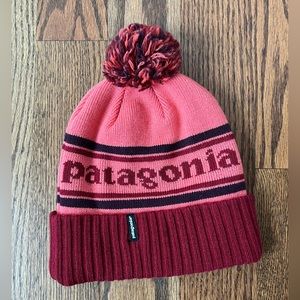 Patagonia Powder Town Beanie in Park Stripe Tomato